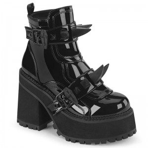 Demonia Assault 72 Heel Platform Naisten Nilkkurit Mustat Suomi | WY8-95119G0