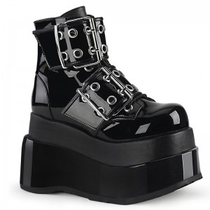 Demonia Bear 104 Tiered Platform Lace Up Naisten Nilkkurit Mustat Mustat Suomi | LE9-66866Y9