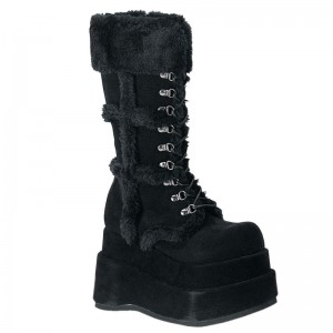 Demonia Bear 202 Stacked Platform Calf Naisten Korkeat Saappaat Mustat Suomi | HX3-14121Q8