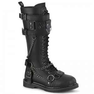 Demonia Bolt 415 Heel 18 Eyelet Combat Boot Naisten Korkeat Saappaat Mustat Suomi | CE9-76397J6