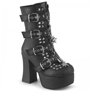 Demonia Charade 118 Heel Platform Buckle Naisten Nilkkurit Mustat Suomi | LF2-90739I0