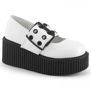 Demonia Creeper 230 Platform Mary Jane Naisten Creepers Valkoinen Suomi | TX7-27272O7