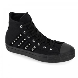 Demonia Deviant 103 Punk Goth Skater Pyramid Studded High Top Naisten Tennarit Mustat Suomi | HB2-32393V5