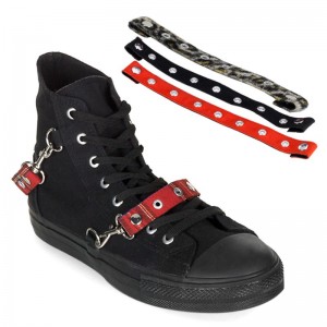 Demonia Deviant 107 Punk Goth Skater Canvas Bondage High Top Miesten Tennarit Mustat Suomi | RX7-67876J6