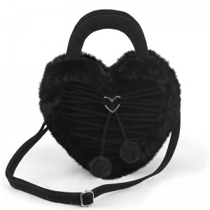 Demonia Faux Fur Heart-shaped Purse Asusteet Mustat Suomi | UC1-93169I4