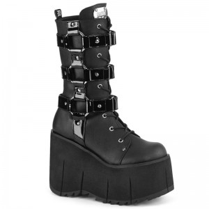 Demonia Kera 110 Platform Lace Up Naisten Mid Saappaat Mustat Suomi | NO2-65656M7