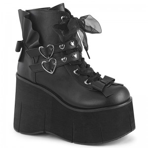 Demonia Kera 55 Platform Sheer Ribbon Lace Up Heart Eyeletted Naisten Nilkkurit Mustat Suomi | HB0-25352S3