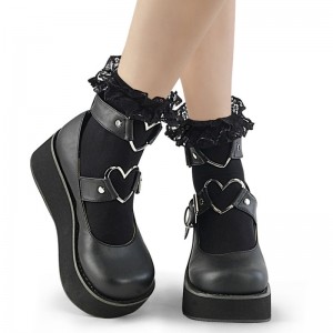 Demonia Ruffle Lace Sock Asusteet Mustat Suomi | JM1-22012J8