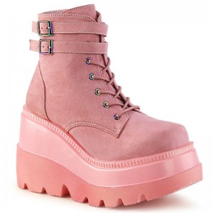 Demonia Shaker 52 Wedge Platform Lace Up Naisten Nilkkurit Pinkki Suomi | VG3-43104Y9