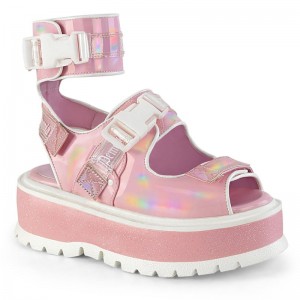 Demonia Slacker 15b Platform Ankle Cuff Naisten Sandaalit Pinkki Suomi | YZ8-43114C9