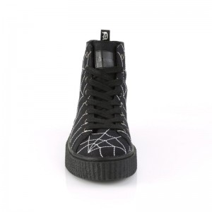 Demonia Sneeker 250 Platform Rubber High Top Round Toe Lace Up Creeper Miesten Tennarit Mustat Suomi | HR3-44684V9