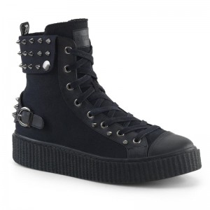 Demonia Sneeker 266 Platform Rubber High Top Round Toe Lace Up Creeper Naisten Tennarit Mustat Suomi | NY6-22092W8