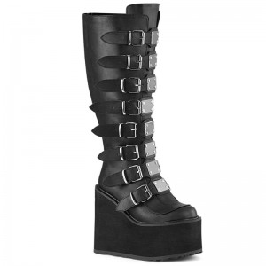 Demonia Swing 815wc Platform Wide Calf Naisten Korkeat Saappaat Mustat Suomi | UM7-25662W8