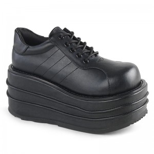 Demonia Tempo 08 Platform Lace Up Naisten Oxford Kengät Mustat Suomi | SV4-76417G7