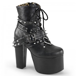 Demonia Torment 700 Heel Platform Lace Up Naisten Nilkkurit Mustat Suomi | GJ3-85038N3