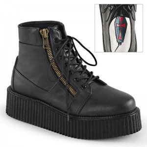 Demonia V creeper 571 Platform Lace Up Naisten Creepers Mustat Suomi | OE3-78347A4