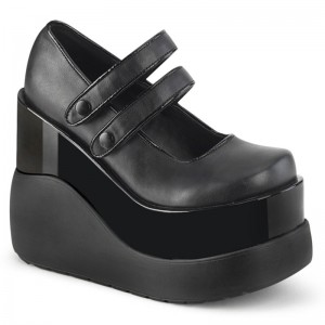 Demonia Void 37 Wedge Tiered Platform Naisten Mary Janes Mustat Mustat Suomi | SL9-27572X6