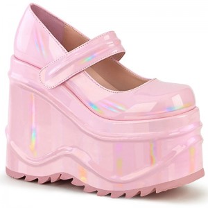 Demonia Wave 32 Wedge Platform Naisten Mary Janes Pinkki Suomi | MM0-12711I8