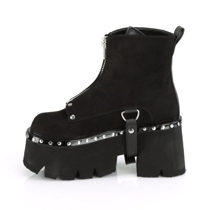 Demonia Ashes 100 Chunky Heel Cut Out Platform Naisten Nilkkurit Mustat Mustat Suomi | PY6-21042B8