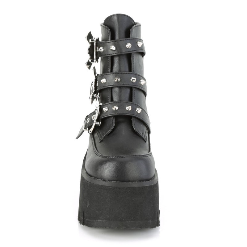 Demonia Ashes 55 Chunky Heel Cut Out Platform Naisten Nilkkurit Mustat Suomi | SL6-45054F2