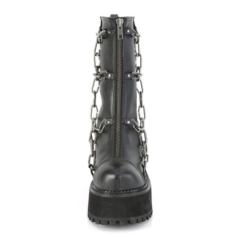 Demonia Assault 66 Heel Cleated Platform Naisten Nilkkurit Mustat Suomi | MN9-06910A2