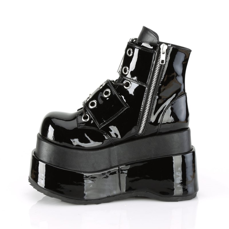 Demonia Bear 104 Tiered Platform Lace Up Naisten Nilkkurit Mustat Mustat Suomi | LE9-66866Y9