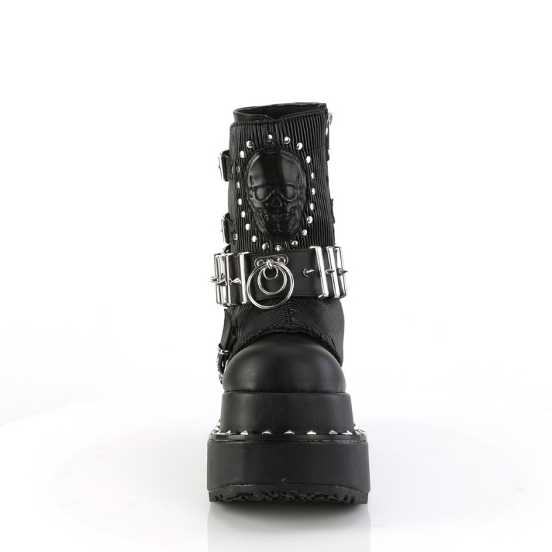 Demonia Bear 150 Tiered Pyramid Stud Trimmed Platform Lace Up Naisten Nilkkurit Mustat Suomi | IF9-03420O7