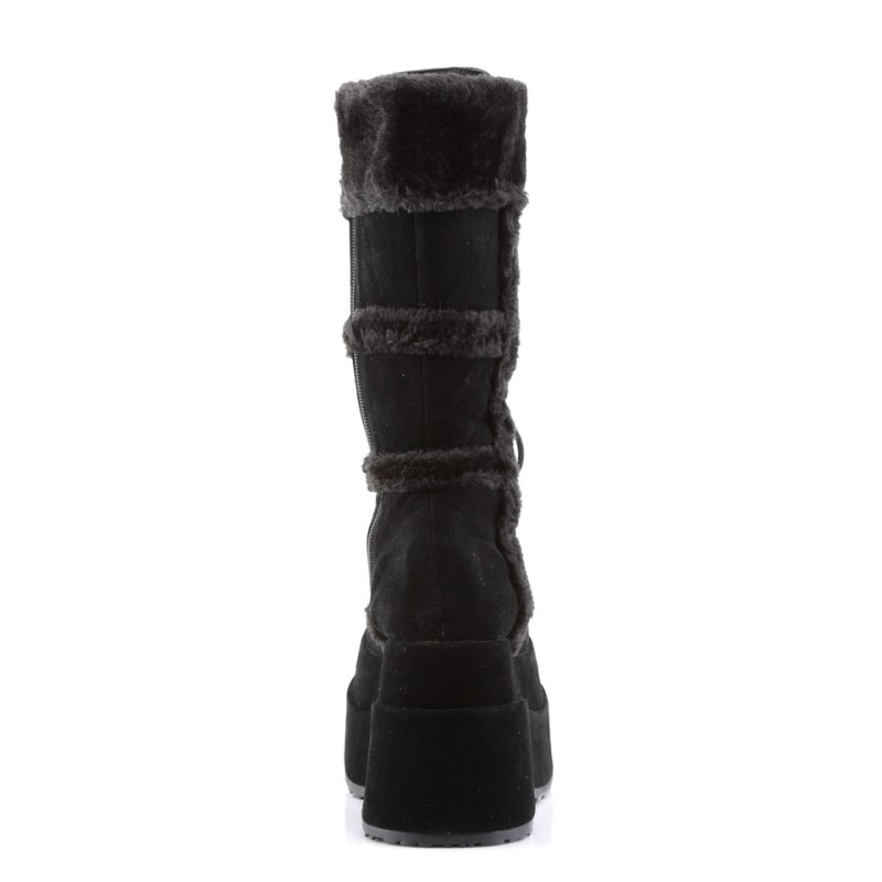 Demonia Bear 202 Stacked Platform Calf Naisten Korkeat Saappaat Mustat Suomi | HX3-14121Q8