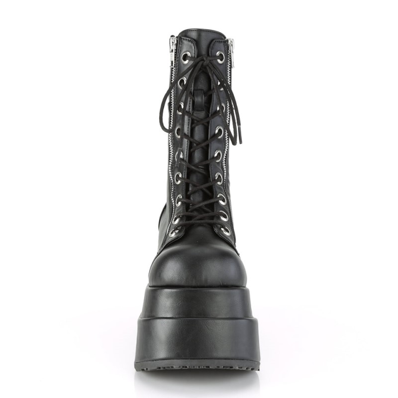 Demonia Bear 265 Tiered Platform Lace Up Naisten Mid Saappaat Mustat Mustat Suomi | QR6-93089X1