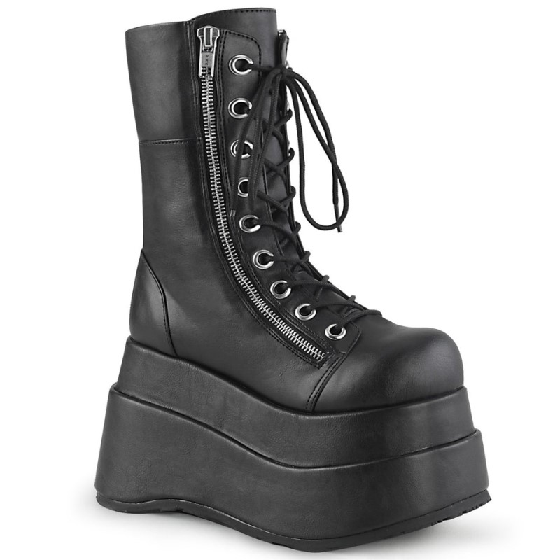 Demonia Bear 265 Tiered Platform Lace Up Naisten Mid Saappaat Mustat Mustat Suomi | QR6-93089X1