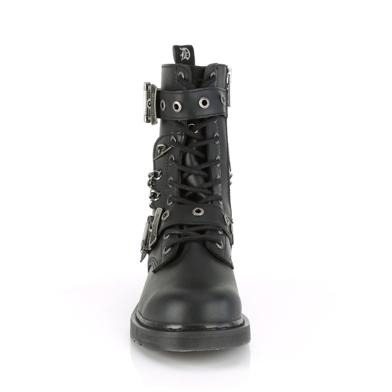 Demonia Bolt 250 Heel 10 Eyelets Combat Boot Naisten Mid Saappaat Mustat Suomi | EH9-51365Y5