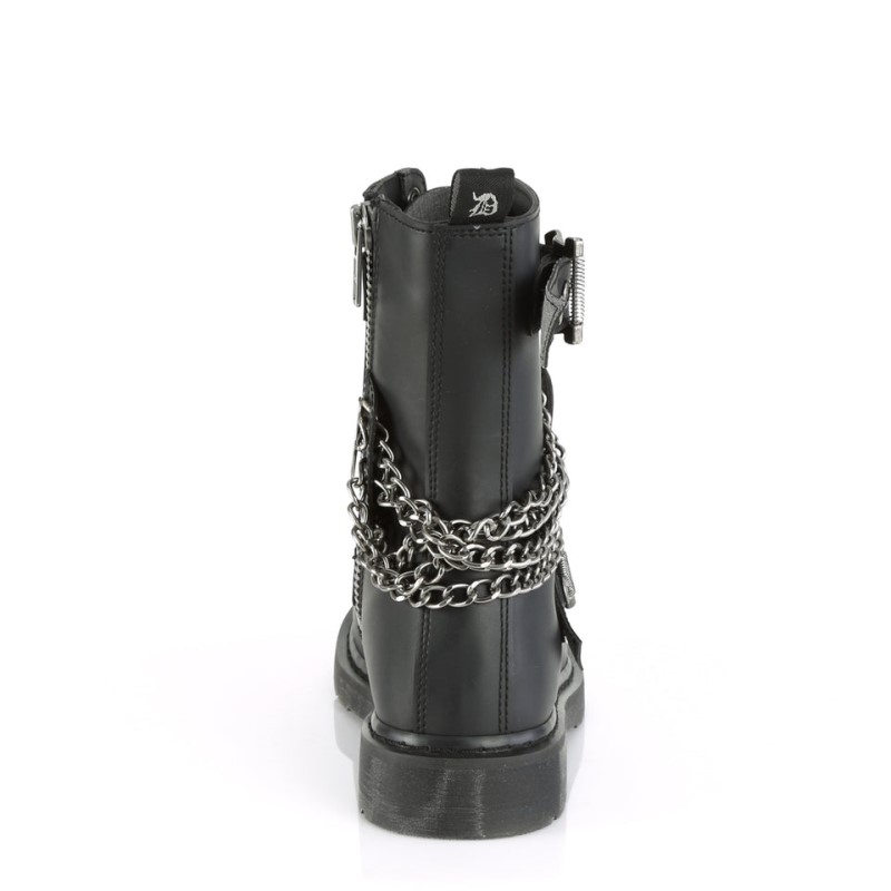 Demonia Bolt 250 Heel 10 Eyelets Combat Boot Naisten Mid Saappaat Mustat Suomi | EH9-51365Y5