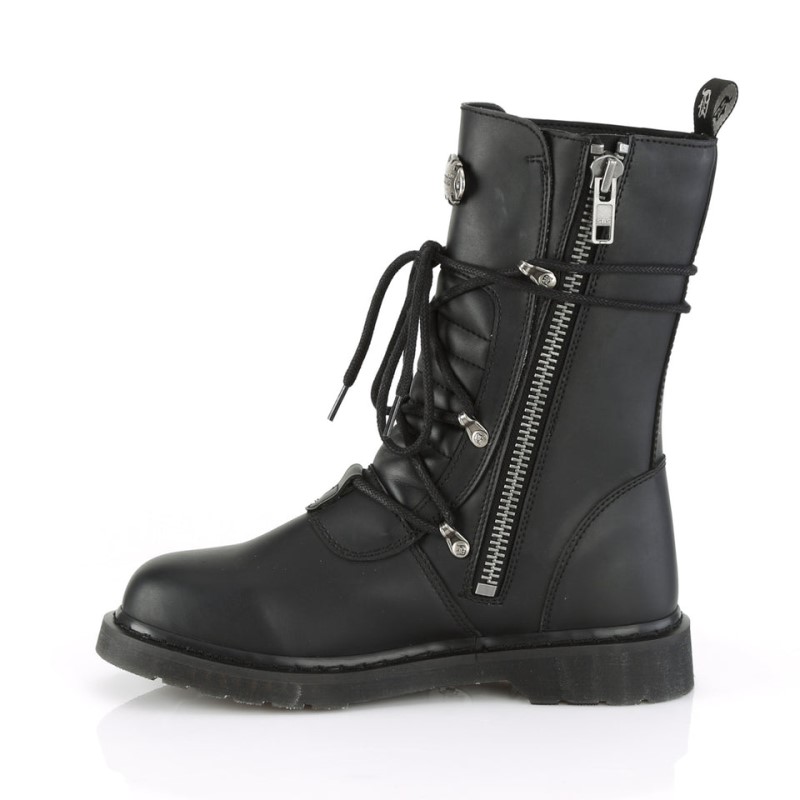 Demonia Bolt 265 Heel Lace Up Combat Boot Naisten Mid Saappaat Mustat Suomi | AK3-91679A7