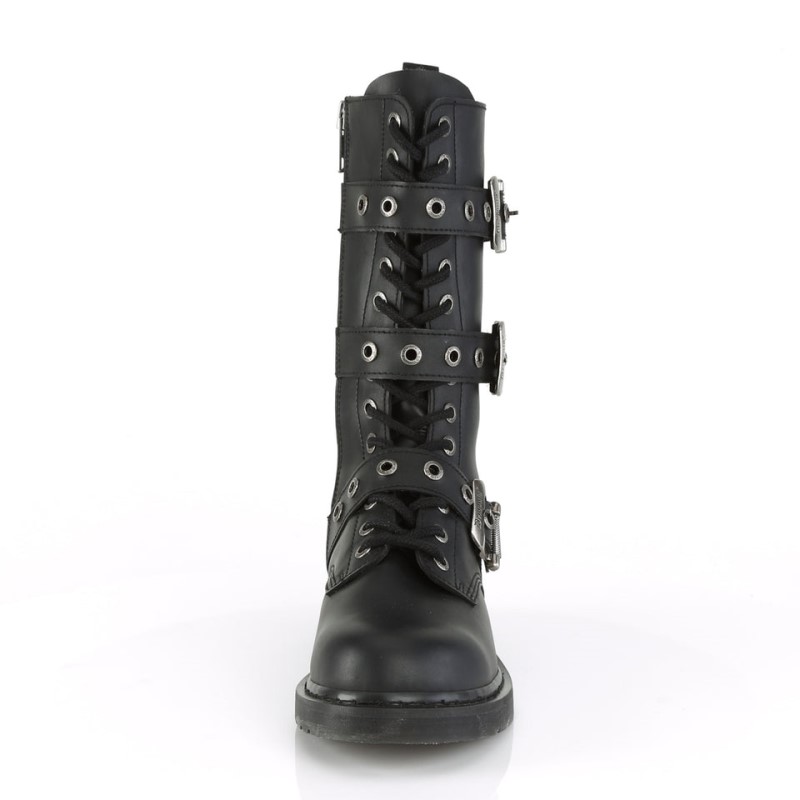 Demonia Bolt 330 Heel 14 Eyelet Combat Boot Naisten Mid Saappaat Mustat Suomi | NW5-35503Y2