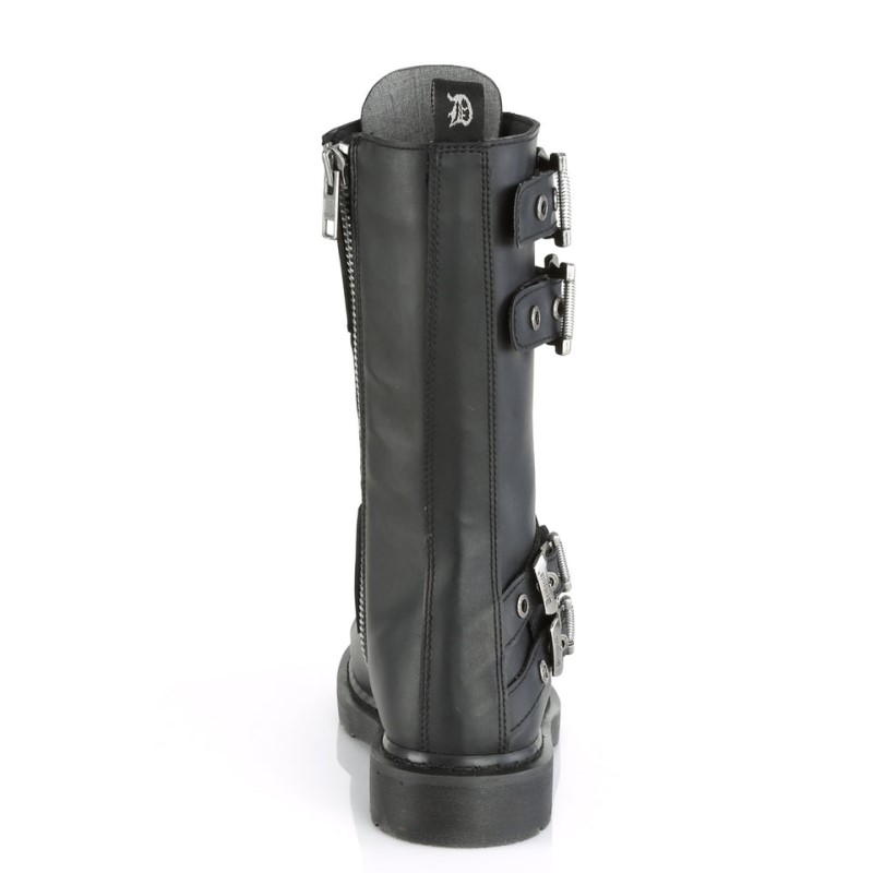 Demonia Bolt 345 Heel 14 Eyelet Combat Boot Naisten Mid Saappaat Mustat Suomi | IP0-79507B3