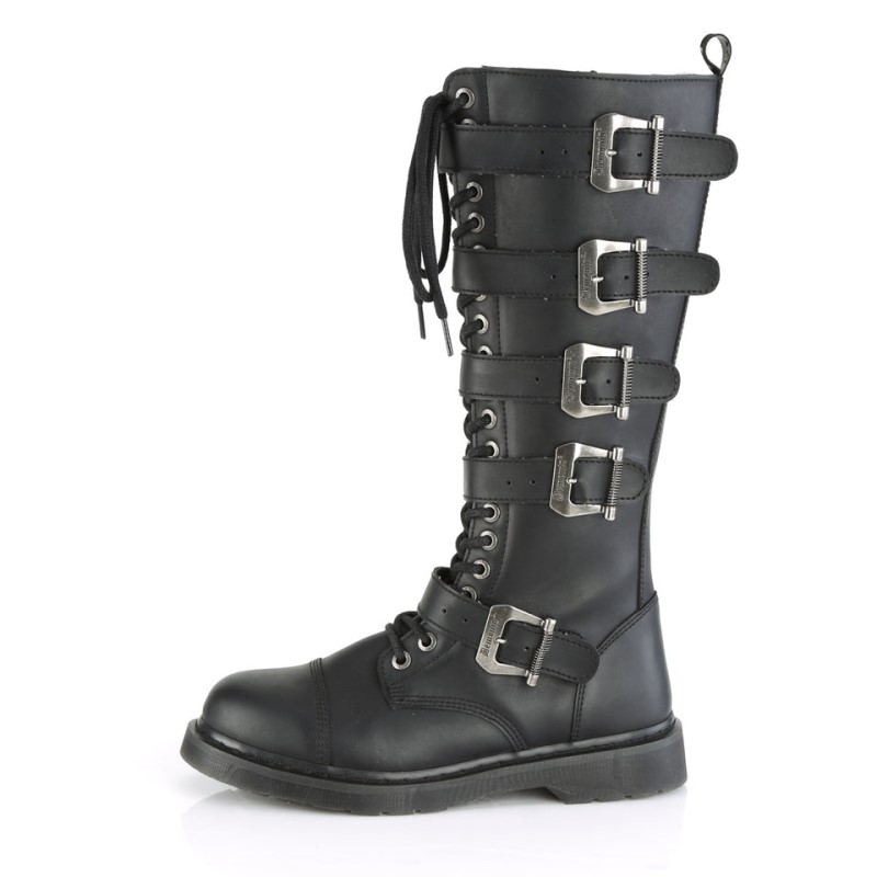 Demonia Bolt 425 Heel 20 Eyelet Combat Boot Naisten Korkeat Saappaat Mustat Suomi | AJ0-68176R8