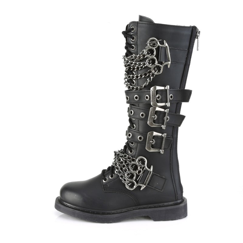 Demonia Bolt 450 Heel 20 Eyelet Combat Boot Naisten Korkeat Saappaat Mustat Suomi | UD6-92019K5