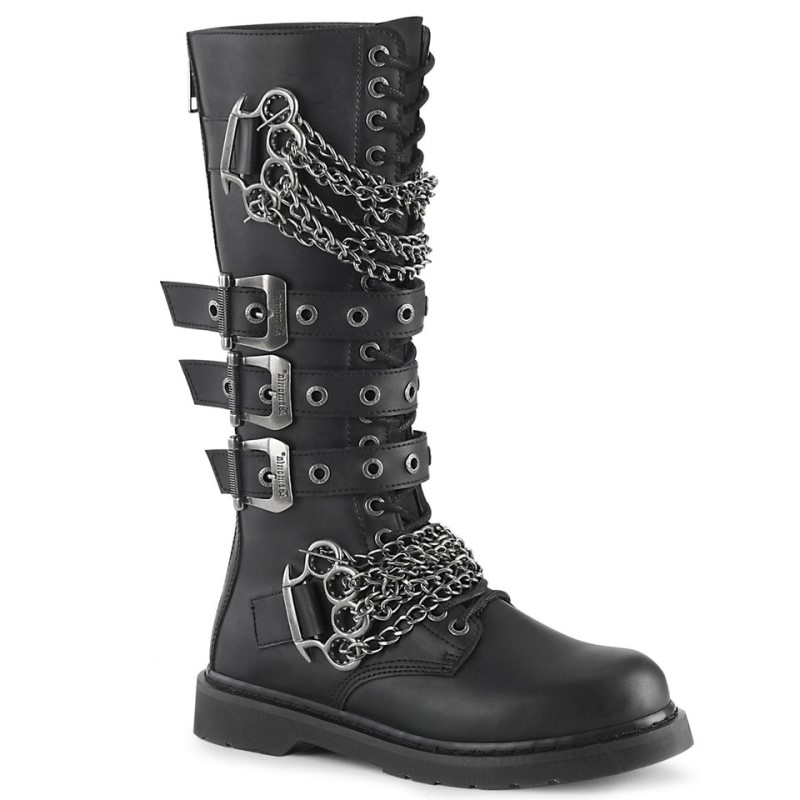 Demonia Bolt 450 Heel 20 Eyelet Combat Boot Naisten Korkeat Saappaat Mustat Suomi | UD6-92019K5