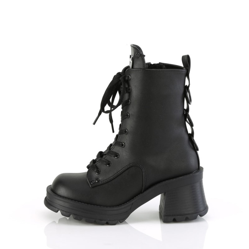 Demonia Bratty 50 Chunky Heel Platform Lace Up Naisten Nilkkurit Mustat Suomi | NV8-93789P6