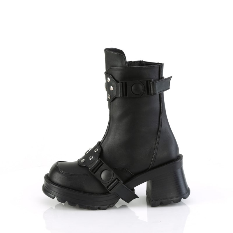 Demonia Bratty 56 Chunky Heel Platform Naisten Nilkkurit Mustat Suomi | VQ7-59475G0