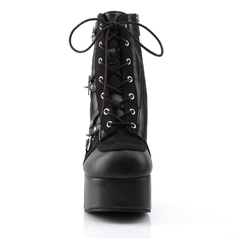 Demonia Charade 100 Heel Platform Lace Up Naisten Nilkkurit Mustat Suomi | NL3-66936W4