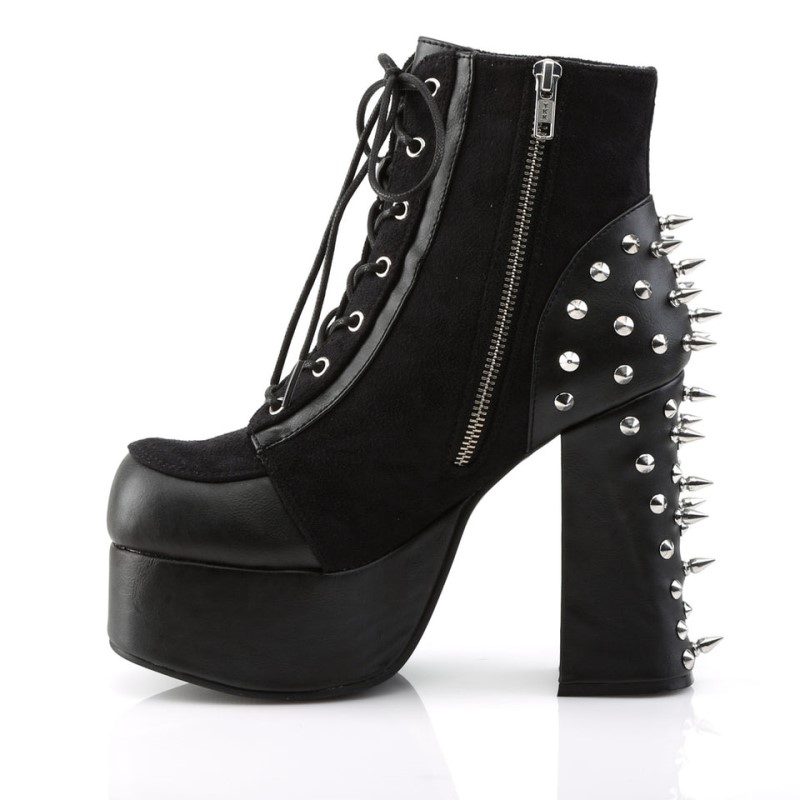 Demonia Charade 100 Heel Platform Lace Up Naisten Nilkkurit Mustat Suomi | NL3-66936W4