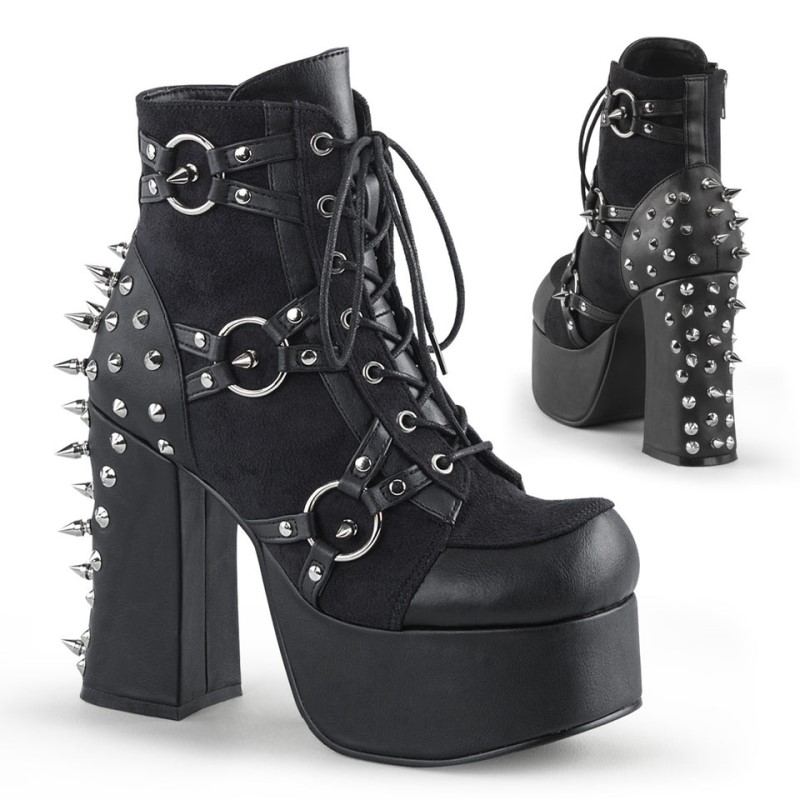 Demonia Charade 100 Heel Platform Lace Up Naisten Nilkkurit Mustat Suomi | NL3-66936W4