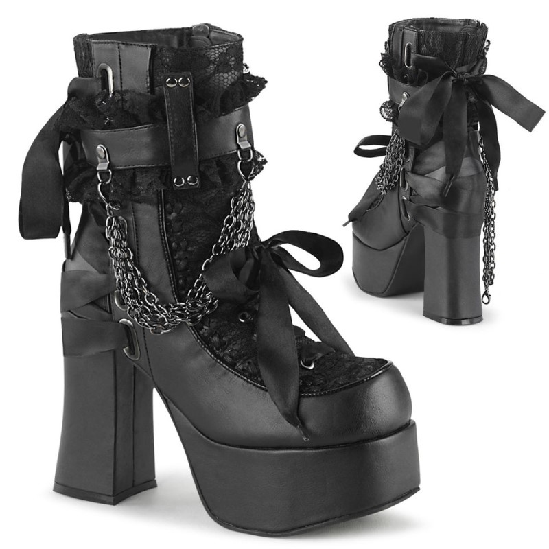 Demonia Charade 110 Heel Platform Naisten Nilkkurit Mustat Suomi | ZQ4-43874X7