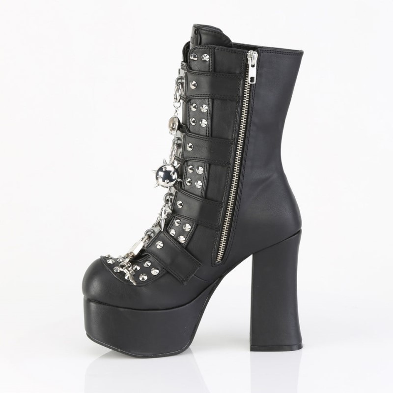 Demonia Charade 118 Heel Platform Buckle Naisten Nilkkurit Mustat Suomi | LF2-90739I0