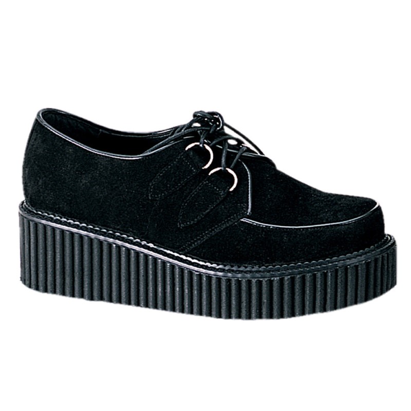 Demonia Creeper 101 Platform Goth Punk Rockabilly Suede Naisten Creepers Mustat Suomi | PQ3-88648I9