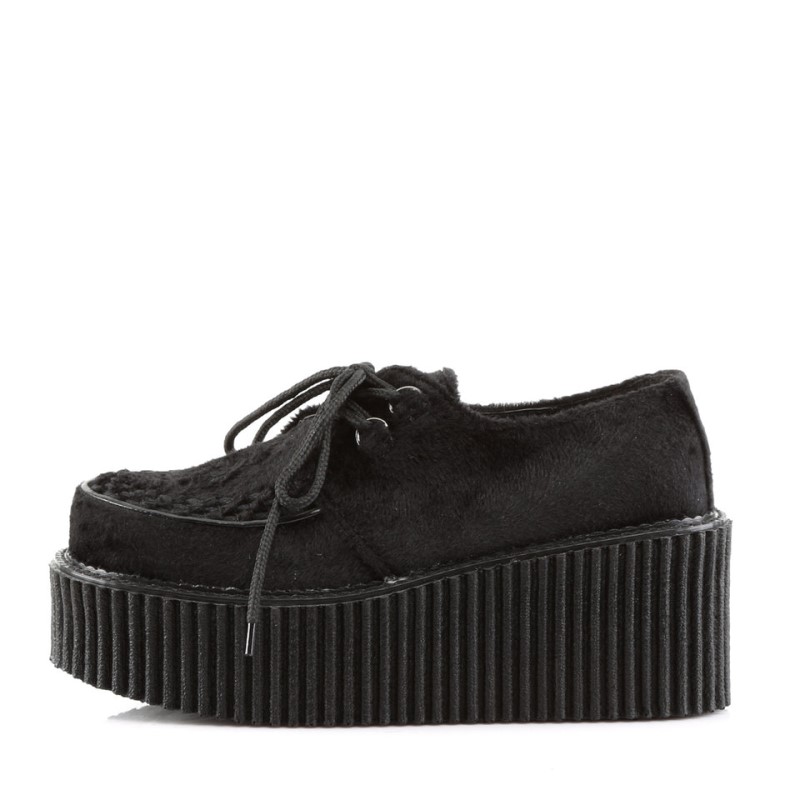 Demonia Creeper 202 Platform Goth Punk Rockabilly Fur Naisten Creepers Mustat Suomi | DK9-85778F6