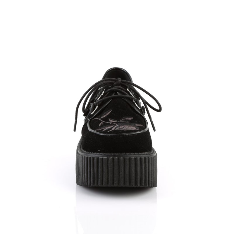 Demonia Creeper 219 Platform Lace Up Naisten Creepers Mustat Suomi | ZN7-44374V7