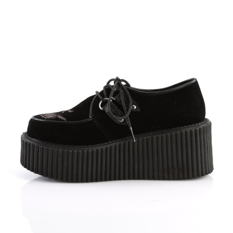 Demonia Creeper 219 Platform Lace Up Naisten Creepers Mustat Suomi | ZN7-44374V7