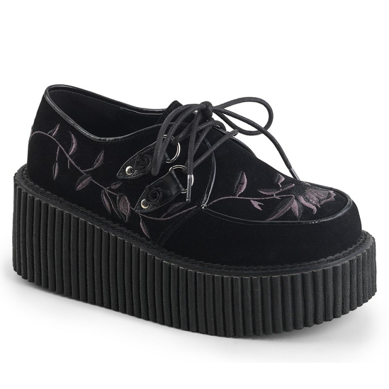 Demonia Creeper 219 Platform Lace Up Naisten Creepers Mustat Suomi | ZN7-44374V7